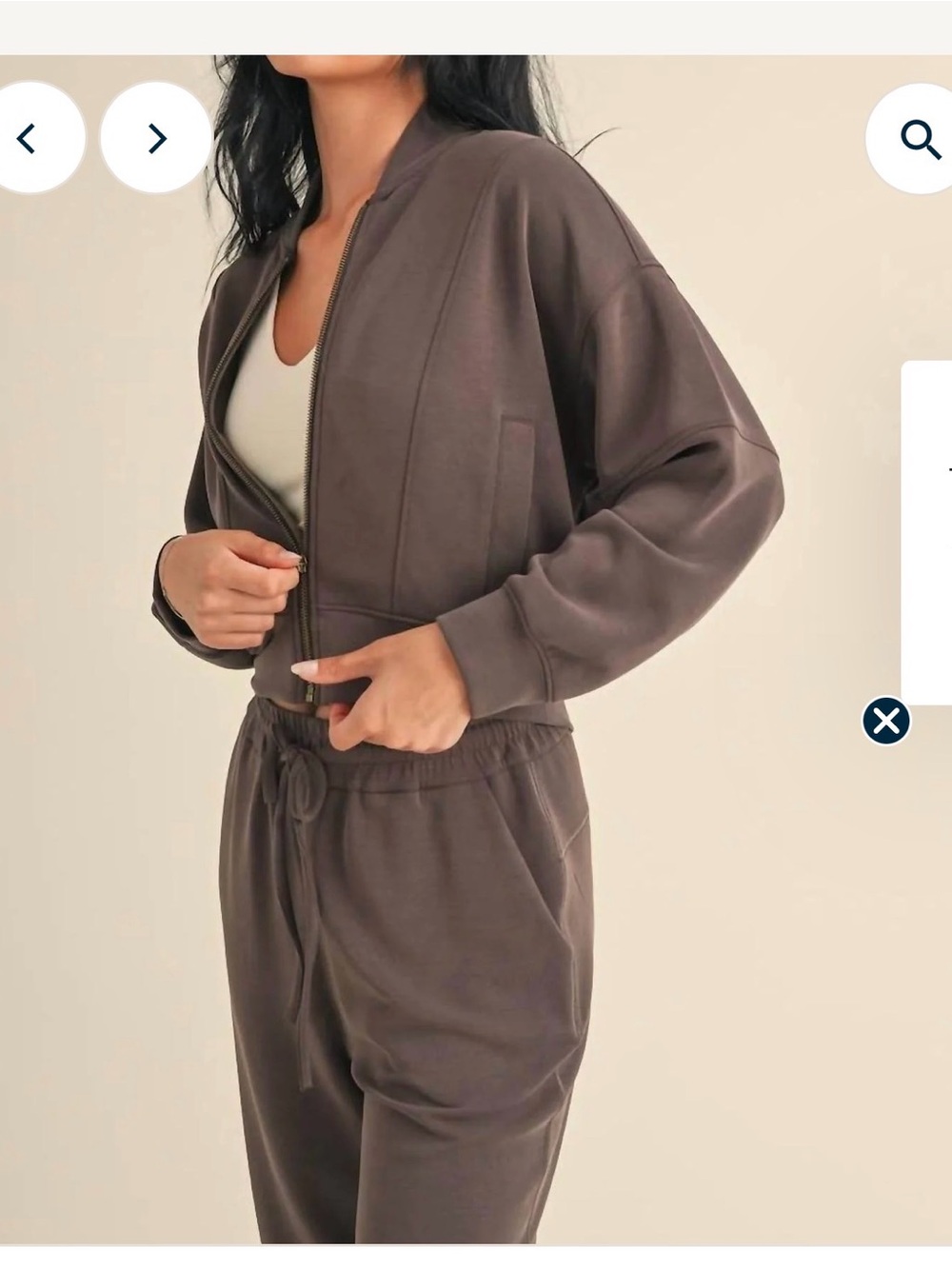 Women's Chocolate Brown Cropped Bomber Jacket